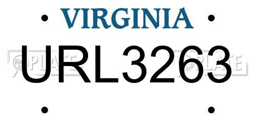 URL3263 Virginia License Plate