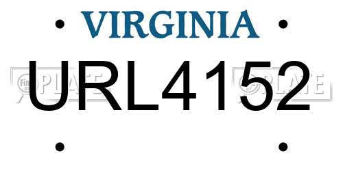 URL4152 Virginia License Plate