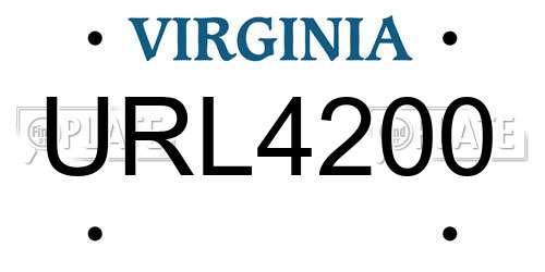 URL4200 Virginia License Plate