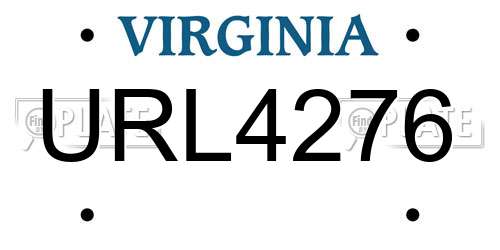 URL4276 Virginia License Plate