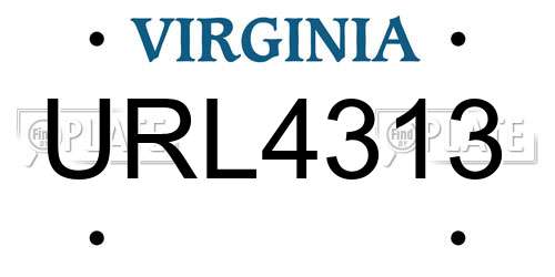 URL4313 Virginia License Plate