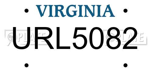 URL5082 Virginia License Plate