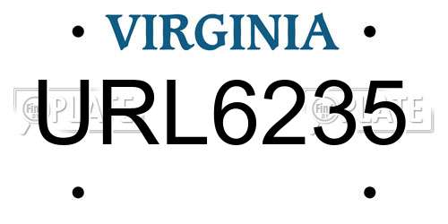 URL6235 Virginia License Plate