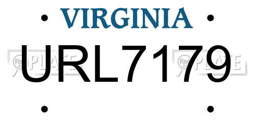 URL7179 Virginia License Plate