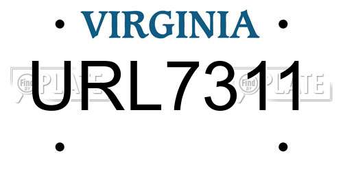 URL7311 Virginia License Plate