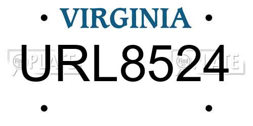 URL8524 Virginia License Plate