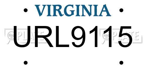 URL9115 Virginia License Plate