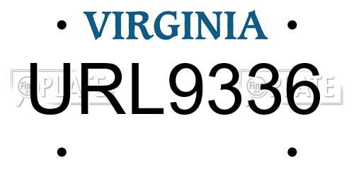 URL9336 Virginia License Plate