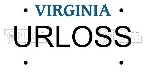 URLOSS Virginia License Plate