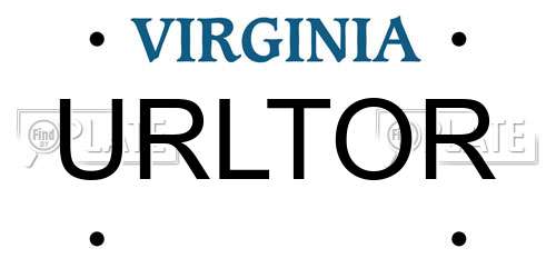 URLTOR Virginia License Plate