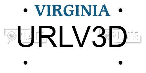 URLV3D Virginia License Plate