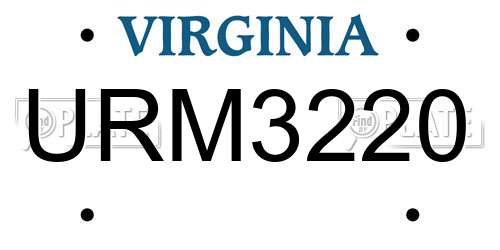 URM3220 Virginia License Plate