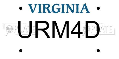 URM4D Virginia License Plate