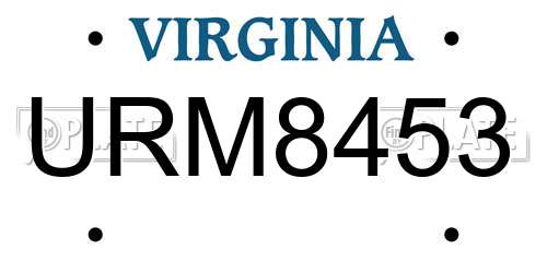 URM8453 Virginia License Plate