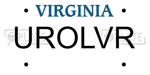 UROLVR Virginia License Plate