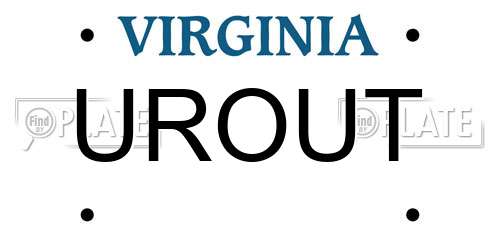 UROUT Virginia License Plate