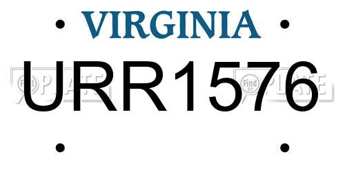 URR1576 Virginia License Plate