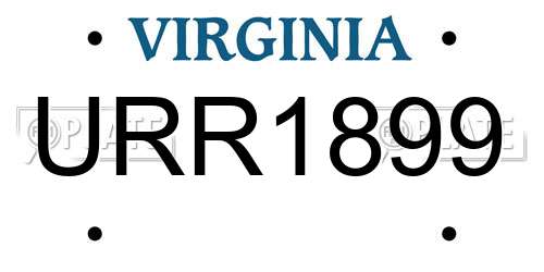 URR1899 Virginia License Plate