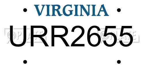 URR2655 Virginia License Plate