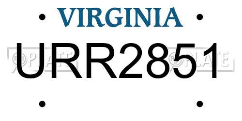 URR2851 Virginia License Plate