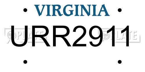 URR2911 Virginia License Plate