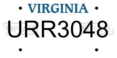 URR3048 Virginia License Plate