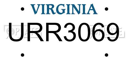 URR3069 Virginia License Plate