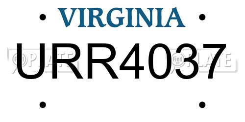 URR4037 Virginia License Plate