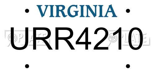 URR4210 Virginia License Plate