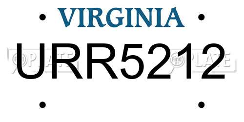 URR5212 Virginia License Plate