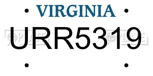 URR5319 Virginia License Plate