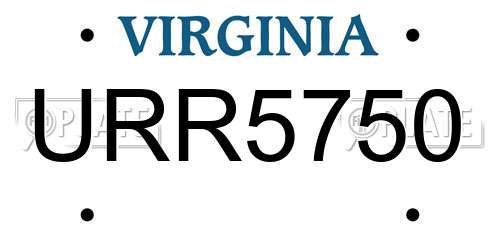 URR5750 Virginia License Plate
