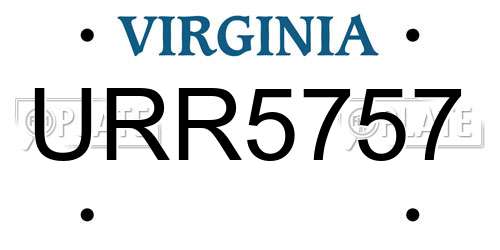 URR5757 Virginia License Plate