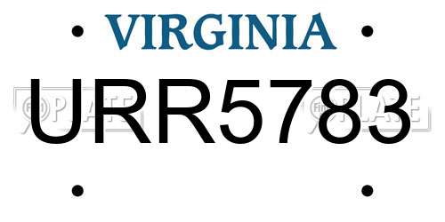 URR5783 Virginia License Plate