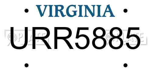 URR5885 Virginia License Plate