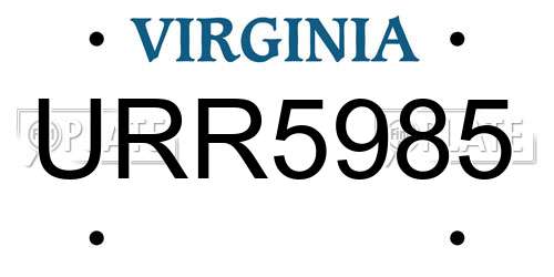 URR5985 Virginia License Plate