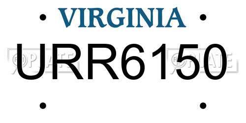 URR6150 Virginia License Plate