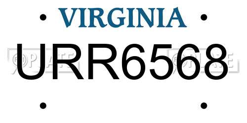 URR6568 Virginia License Plate