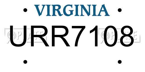 URR7108 Virginia License Plate
