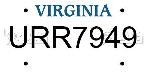 URR7949 Virginia License Plate