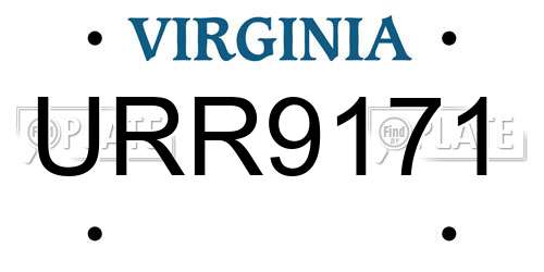 URR9171 Virginia License Plate