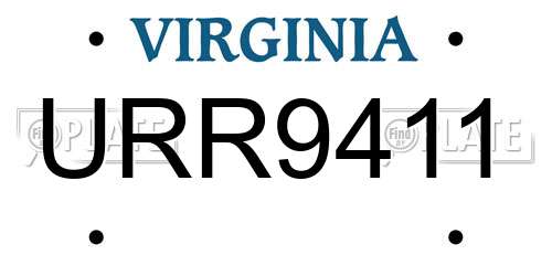 URR9411 Virginia License Plate