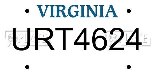 URT4624 Virginia License Plate