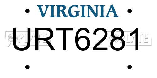 URT6281 Virginia License Plate