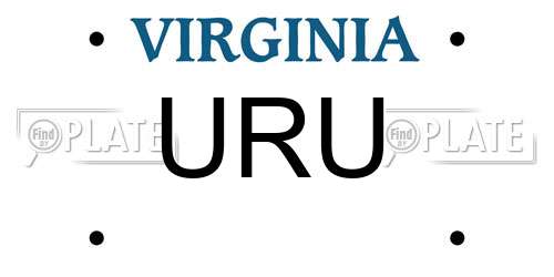 URU Virginia License Plate