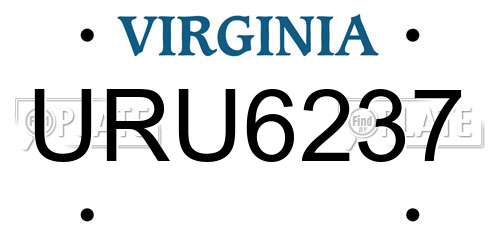 URU6237 Virginia License Plate