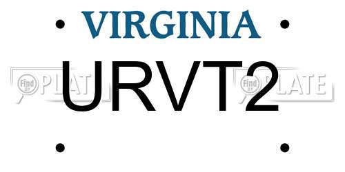 URVT2 Virginia License Plate