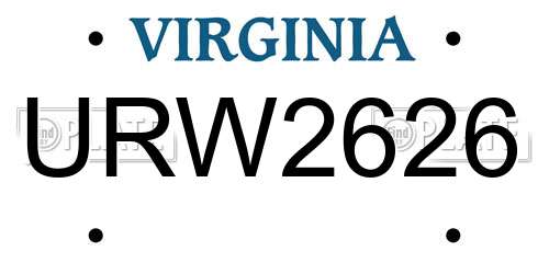 URW2626 Virginia License Plate