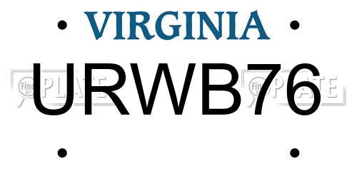 URWB76 Virginia License Plate