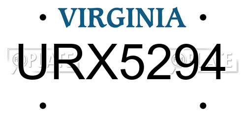 URX5294 Virginia License Plate